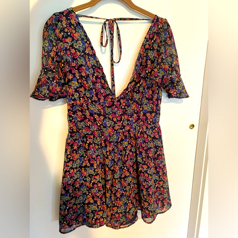 Floral TopShop Romper Chiffon Size 8